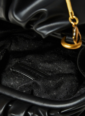 Gathered Detail Clutch Black