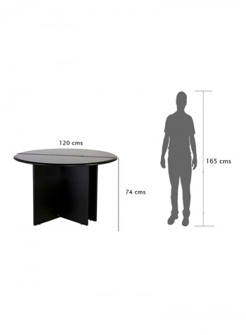 Bess-Silini Round Shape Conference Drafting Table Black