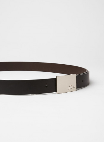 Reversible Leather Belt and Buckles Gift Set Noir Marron