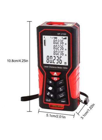 Portable Laser Distance Meter Red/Black 16centimeter