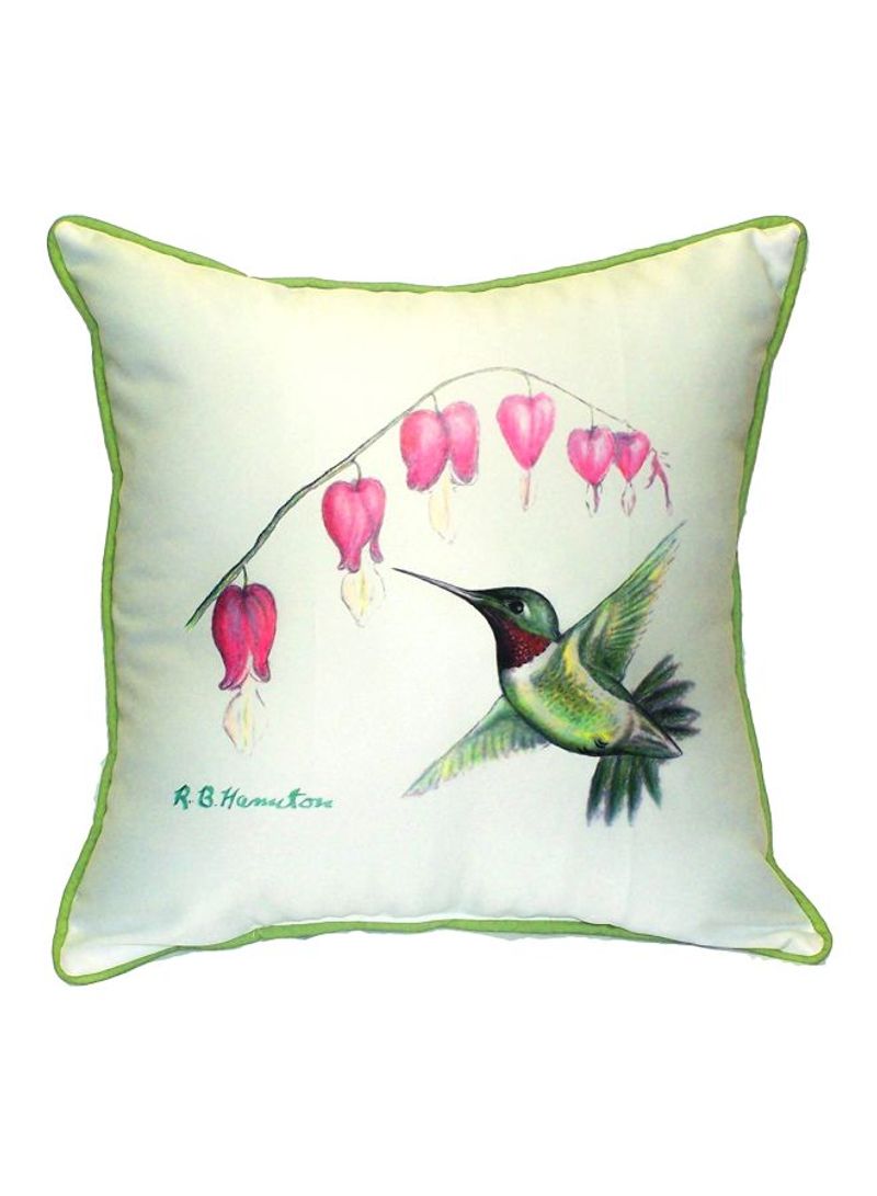 Printed Throw Pillow White/Pink/Green 18x18inch