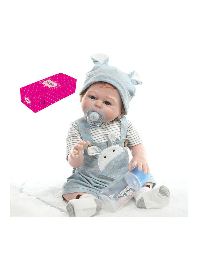 Reborn Baby Doll with Blue Rabbit Outfit 43.3x15x24.5cm