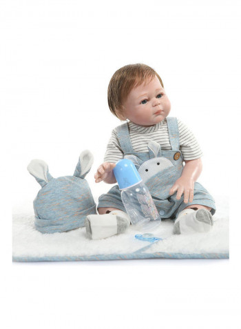 Reborn Baby Doll with Blue Rabbit Outfit 43.3x15x24.5cm