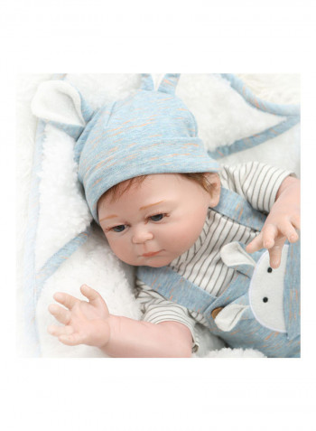Reborn Baby Doll with Blue Rabbit Outfit 43.3x15x24.5cm