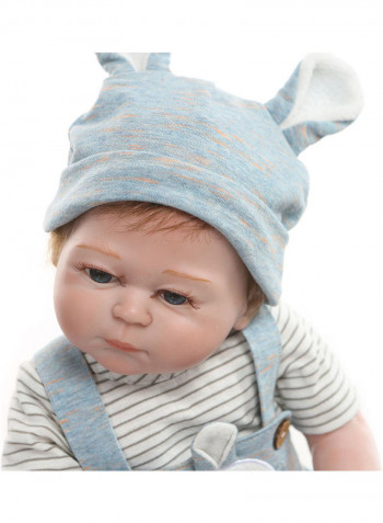 Reborn Baby Doll with Blue Rabbit Outfit 43.3x15x24.5cm