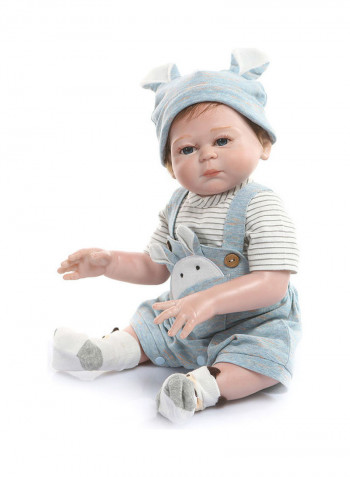 Reborn Baby Doll with Blue Rabbit Outfit 43.3x15x24.5cm