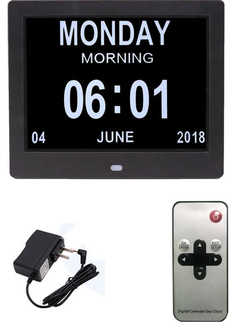 Digital Alarm Clock with Electronic Album Picture Black