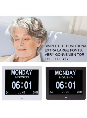 Digital Alarm Clock with Electronic Album Picture Black