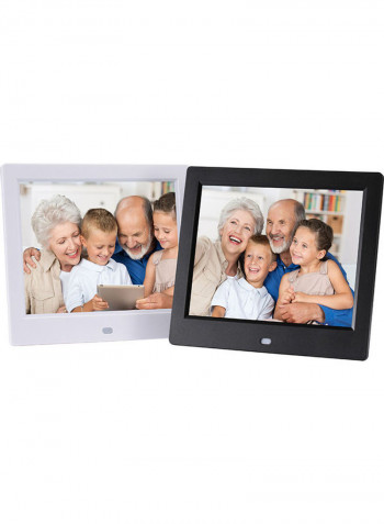 Digital Alarm Clock with Electronic Album Picture Black