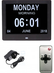 Digital Alarm Clock with Electronic Album Picture Black