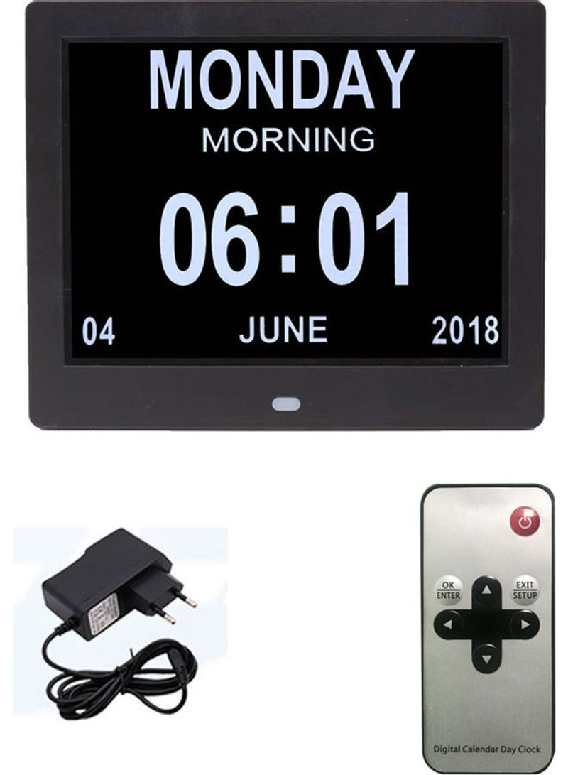 Digital Alarm Clock with Electronic Album Picture Black