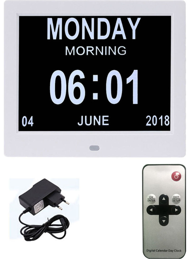 Digital Alarm Clock with Electronic Album Picture White