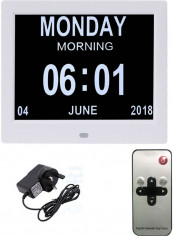 Digital Alarm Clock with Electronic Album Picture White