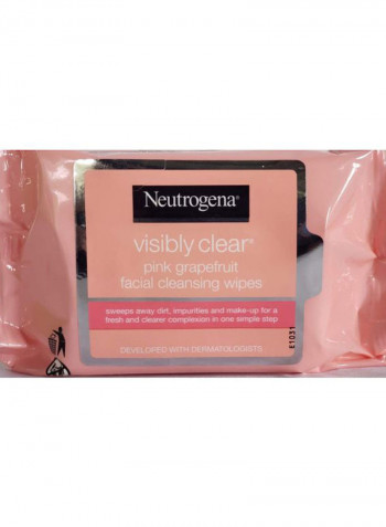Pack Of 6 Visibly Clear Facial Cleansing Wipes - Pink Grapefruit