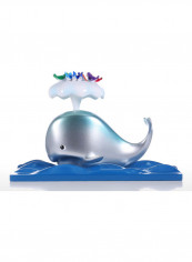 Whale And Bird Sculpture Animal Statue Multicolour 34 x 15 x 25cm