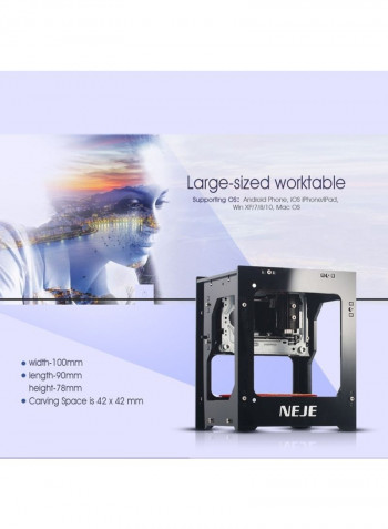 Smart Mini Wireless Engraving Machine Black 30centimeter