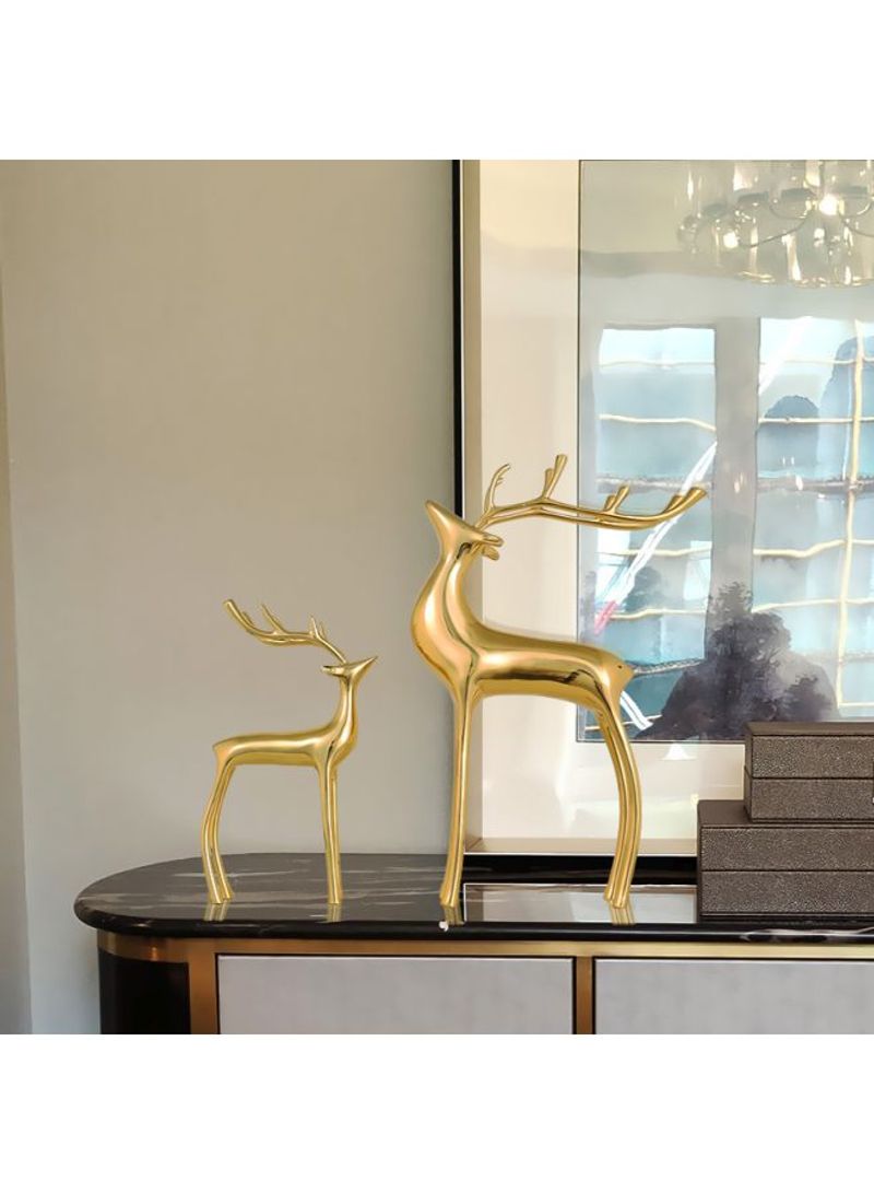 2-Piece Decorative Deer Figurine Gold