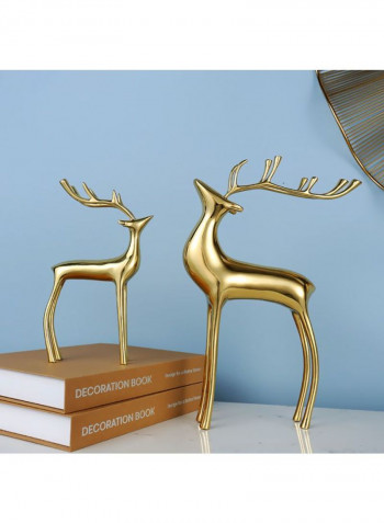 2-Piece Decorative Deer Figurine Gold