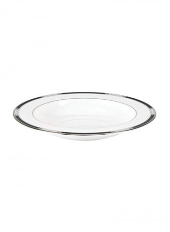 Rim Soup Bowl White/Black 12ounce