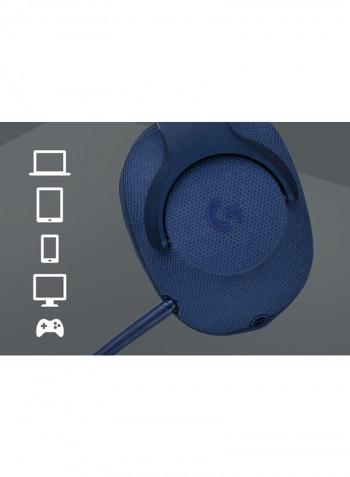 G433 7.1 Wired Surround Gaming Headset For PS4 /PS5 /XOne /XSeries /Nswitch /PC/ Mobile/ VR أزرق