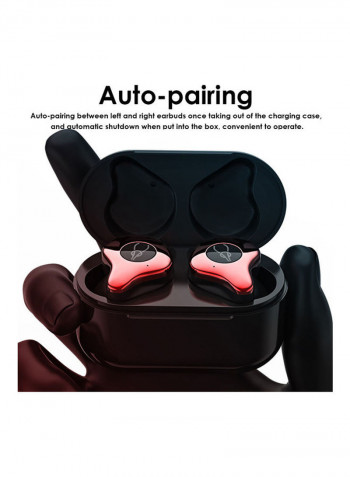 E12 Bluetooth In-Ear Earphones With Charging Case Purple/Black