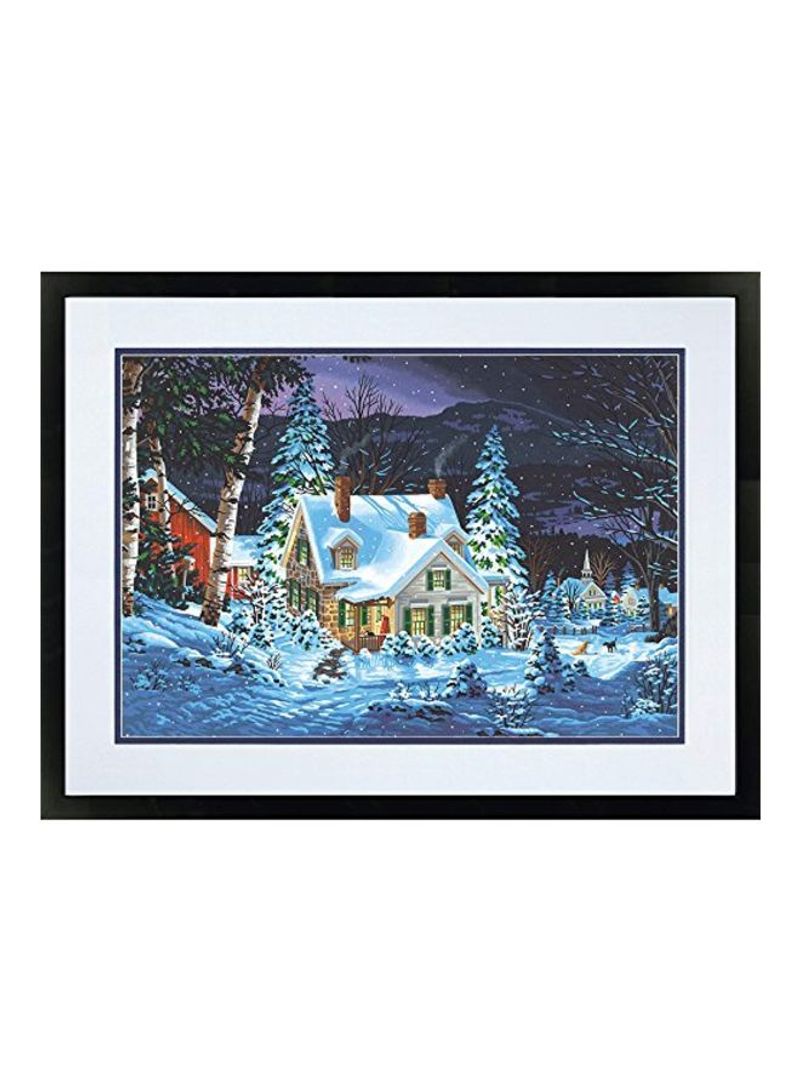 Snowy Christmas Cabin Paint By Numbers Multicolour