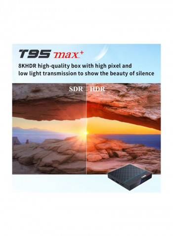 Android Smart TV Set Top Box With Remote Control T95 Max Plus Black