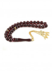 Amber Bakelite Prayer Beads with Sterling Silver components