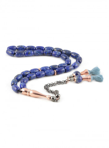 Lapis Lazuli Prayer Beads With Sterling Silver Components
