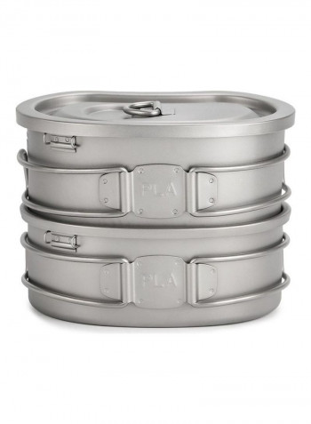 Outdoor Camping Titanium Canteen Set 13.5 X 11.5 X 9.5cm
