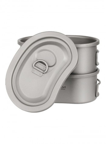 2-Piece Outdoor Camping Titanium Canteen Set 13.5 x 11.5 x 9.5cm