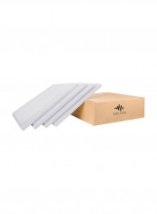 4-Piece Flat Velvet Acoustic Foam Panels FL5-4-CV White