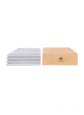 4-Piece Flat Velvet Acoustic Foam Panels FL5-4-CV White