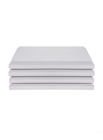 4-Piece Flat Velvet Acoustic Foam Panels FL5-4-CV White