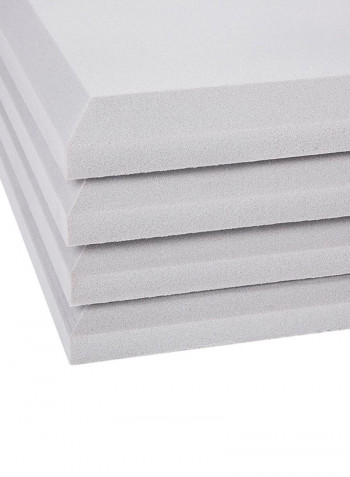 4-Piece Flat Velvet Acoustic Foam Panels FL5-4-CV White