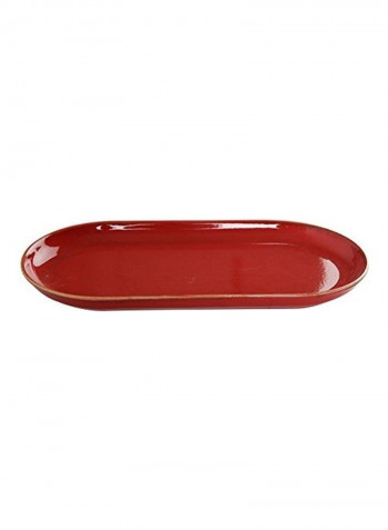 Porcelain Tableware Serving Boat Plate Red