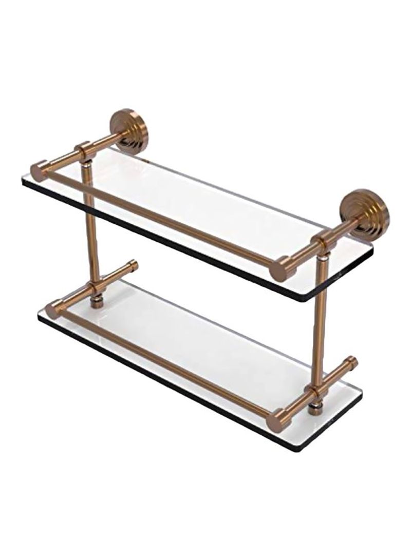 Double Gallery Rail Glass Shelf Bronze/Clear 16inch