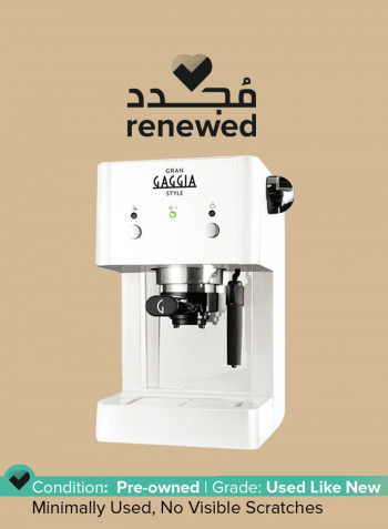 Renewed - Grangaggia Style Manual Espresso Machine RI8423/21 White