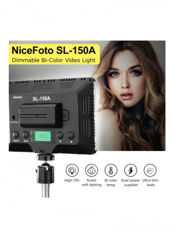 6-Piece Digital Dimmable Video Lamp Set 6.9x0.8x4.8inch Black