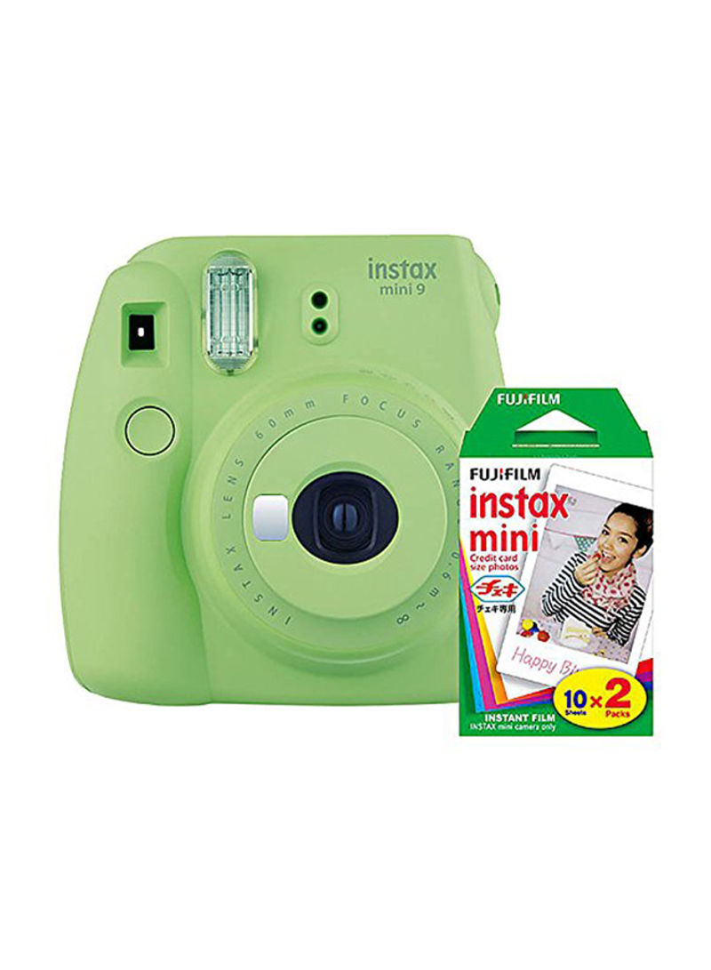 Instax Mini 9 Instant Film Camera Lime Green With 20 Film Sheets