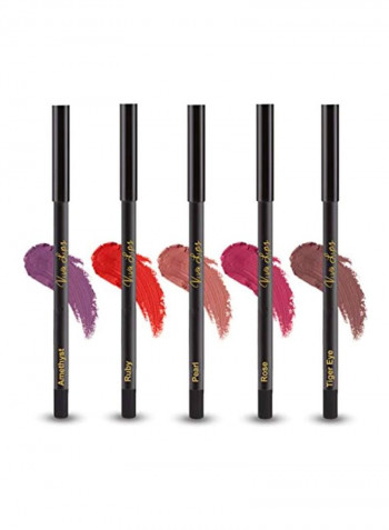 Pack Of 10 Liquid Matte Lipstick And Lip Liner Set Red/Pink/Purple
