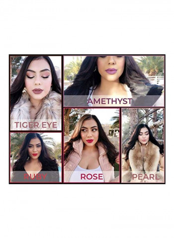 Pack Of 10 Liquid Matte Lipstick And Lip Liner Set Red/Pink/Purple