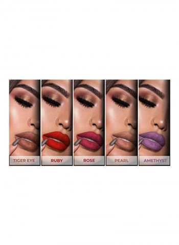 Pack Of 10 Liquid Matte Lipstick And Lip Liner Set Red/Pink/Purple