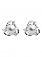 925 Sterling Silver Pearl Stud Earrings