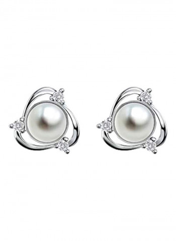 925 Sterling Silver Pearl Stud Earrings