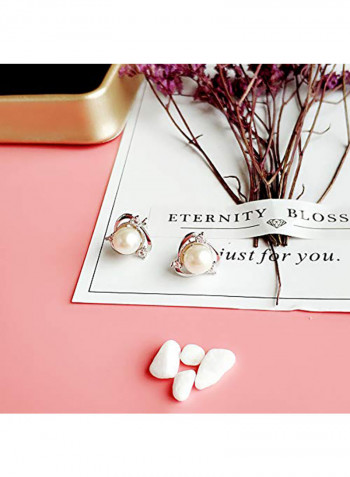 925 Sterling Silver Pearl Stud Earrings