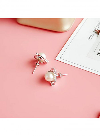 925 Sterling Silver Pearl Stud Earrings