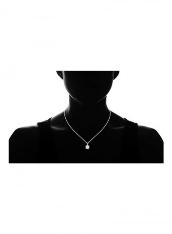 Rhodium Plated 0.25 Ct White Diamond Studded Pendant Necklace
