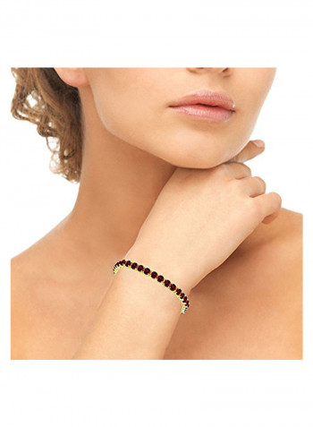 925 Sterling Silver Ruby Studded Tennis Bracelet