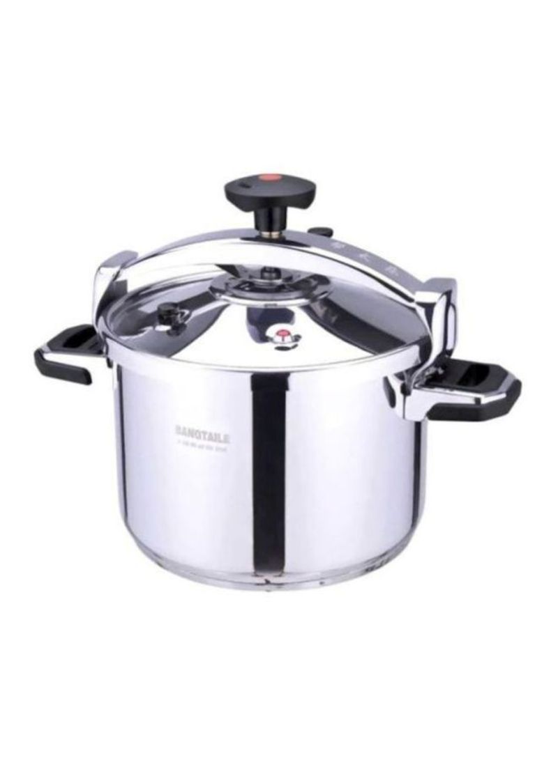 Stainless Steel Pressure Cooker Silver/Black 38L